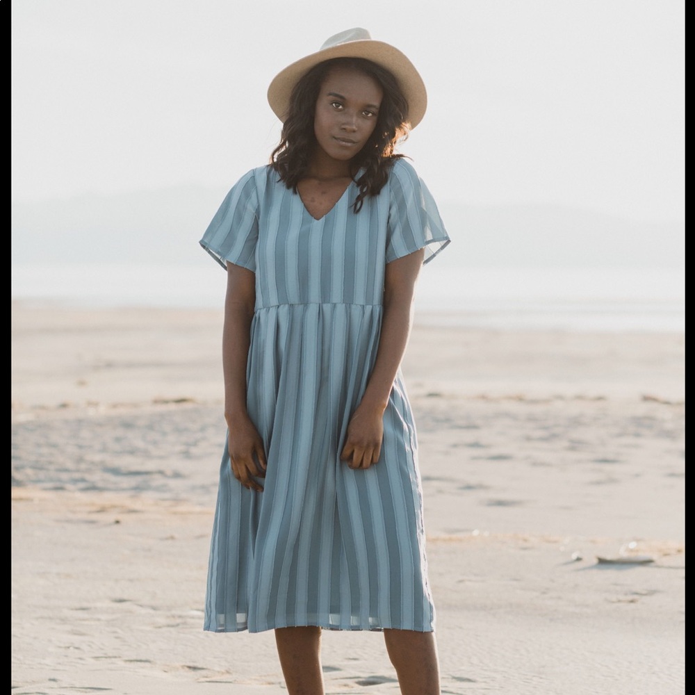 Piper & Scoot Stripped Midi Dress